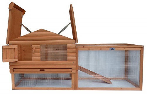 Confidence 62-Inch Rabbit Hutch opened