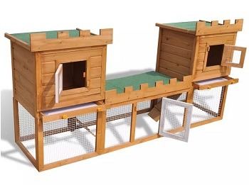 Festnight Wooden Bunny Hutch wood