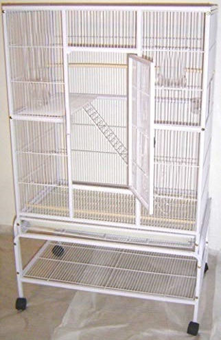 Mcage Large Wrought Iron 4 Levels Rat Cage with Removable Stand