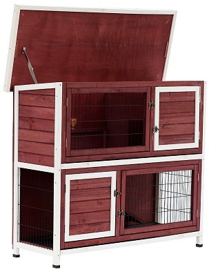 PawHut 48 2-Story Elevated Stacked Wooden Rabbit Hutch review